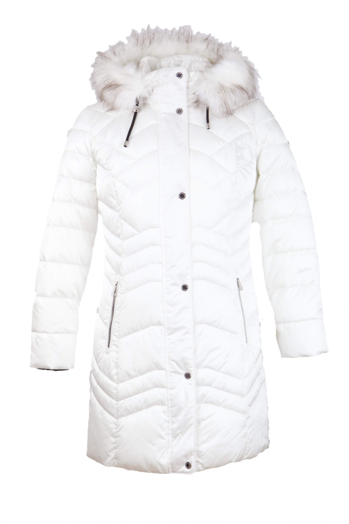 Dámská zimní bunda s kapucí - bílá