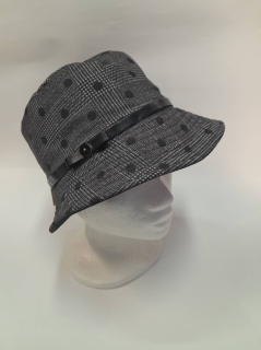 Dámský nepromokavý klobouk -antracit puntík