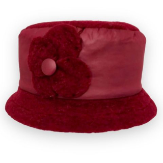 Dámský klobouk s kytičkou- bordó