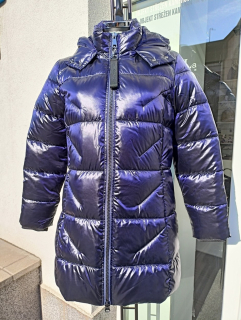 Dámská zimní bunda dlouhá s kapucí - lilek 