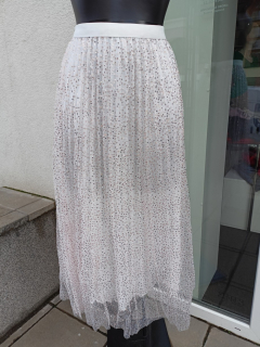 Dámská sukně s flitry bílá