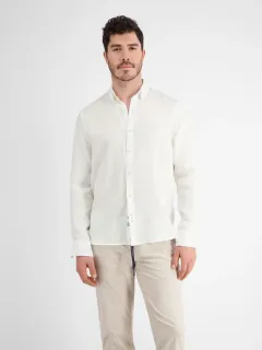 Pánská lněná košile  dl.rukáv bílá